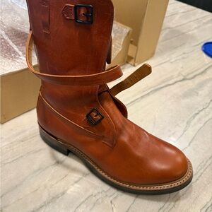 Eastman leather Men's Brown Leather tanker Boots HORSEHIDE